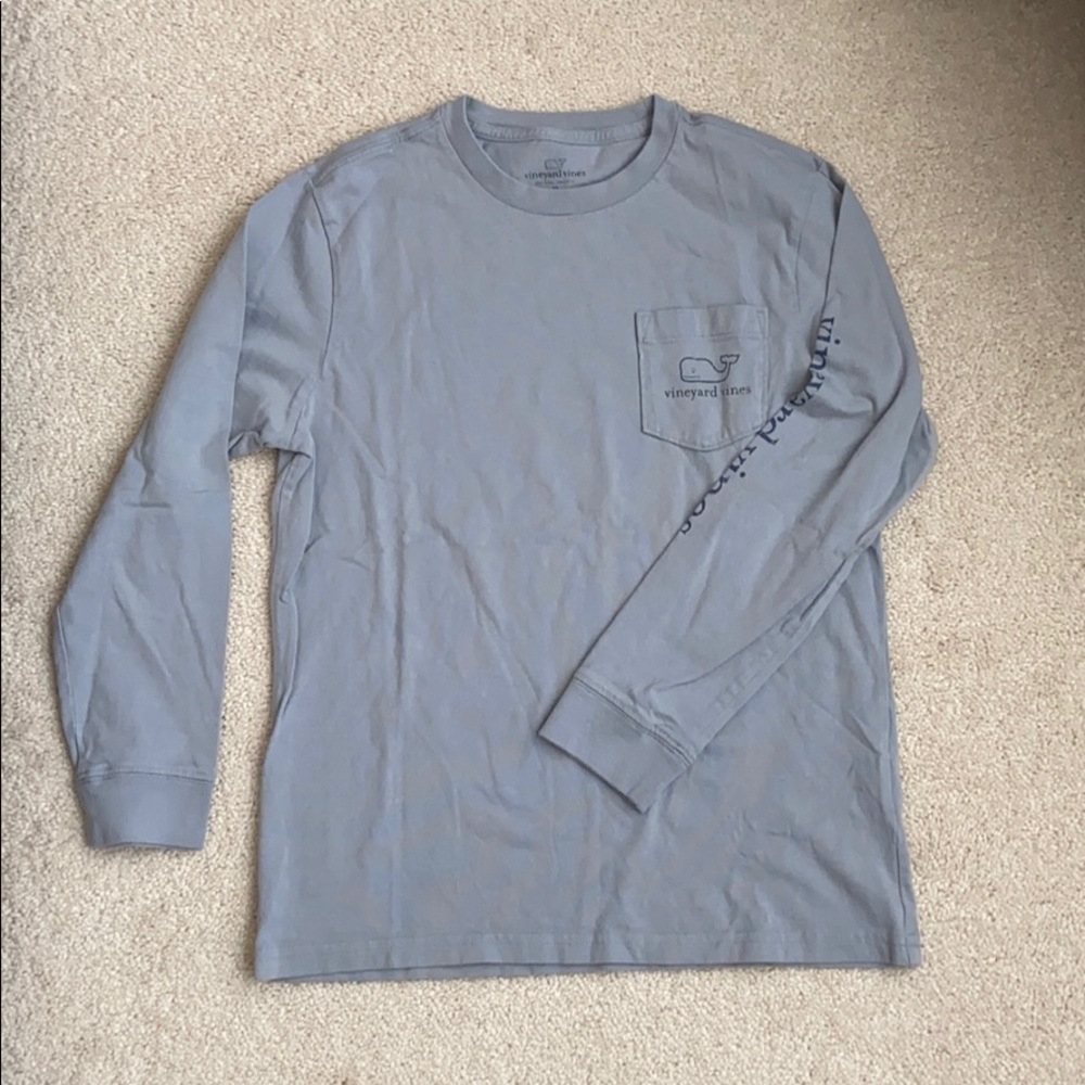 Vineyard Vines Dusty Blue Boys Long Sleeve Tee